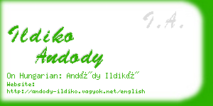 ildiko andody business card